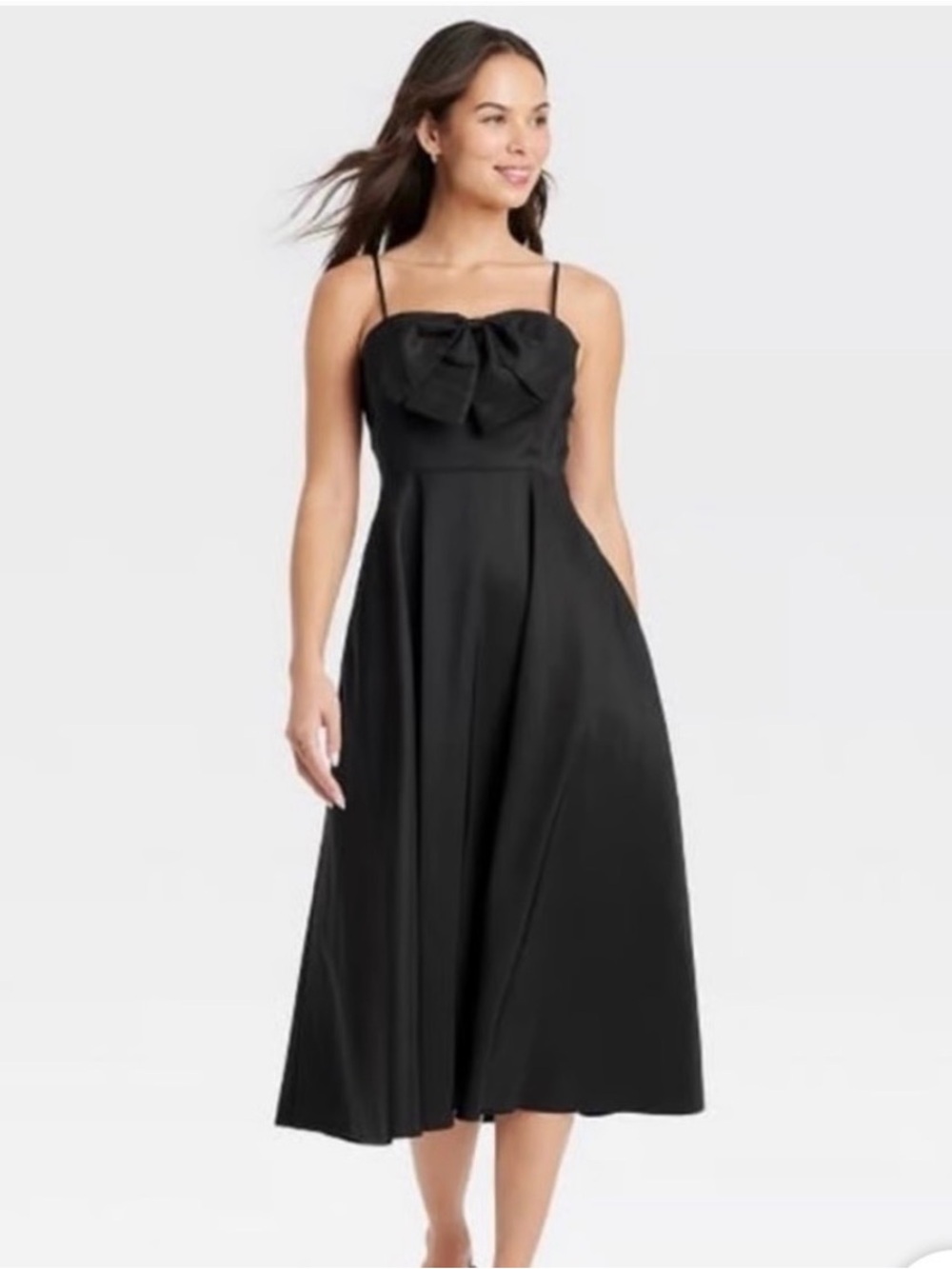 a new day Black A-Line Dress with Spaghetti Straps